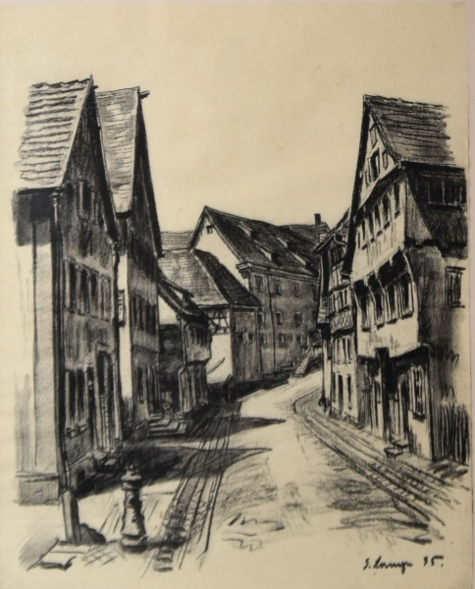 LANGE Sigurd "Stadtansicht", Lithographie