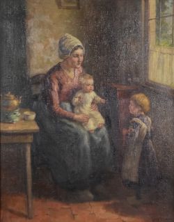SOONIUS "Interieur mit Mutter und Kindern"