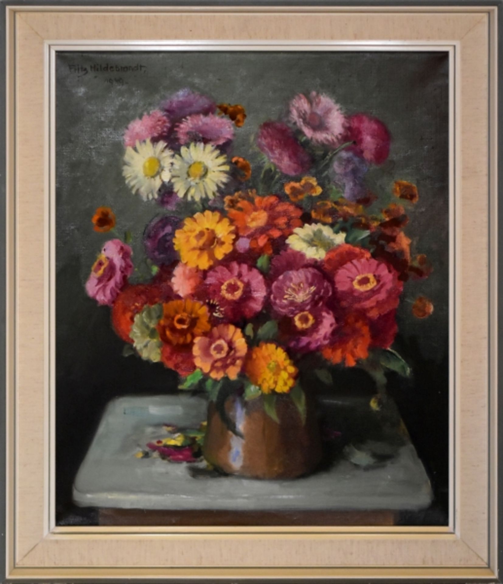 HILDEBRANDT Fritz "Buntes Blumenstillleben" - Bild 4 aus 4