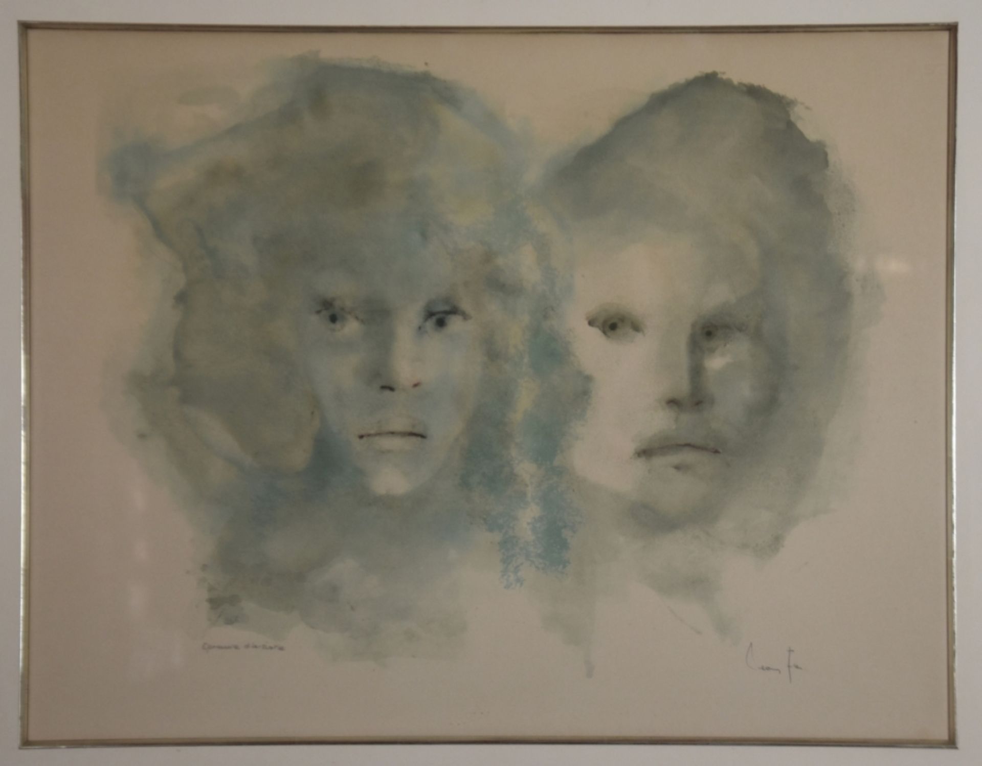 FINI Leonor (1907 Buenos Aires - 1996 Paris) "Zwei Gesichter", Farblithographie, rechts unten sign