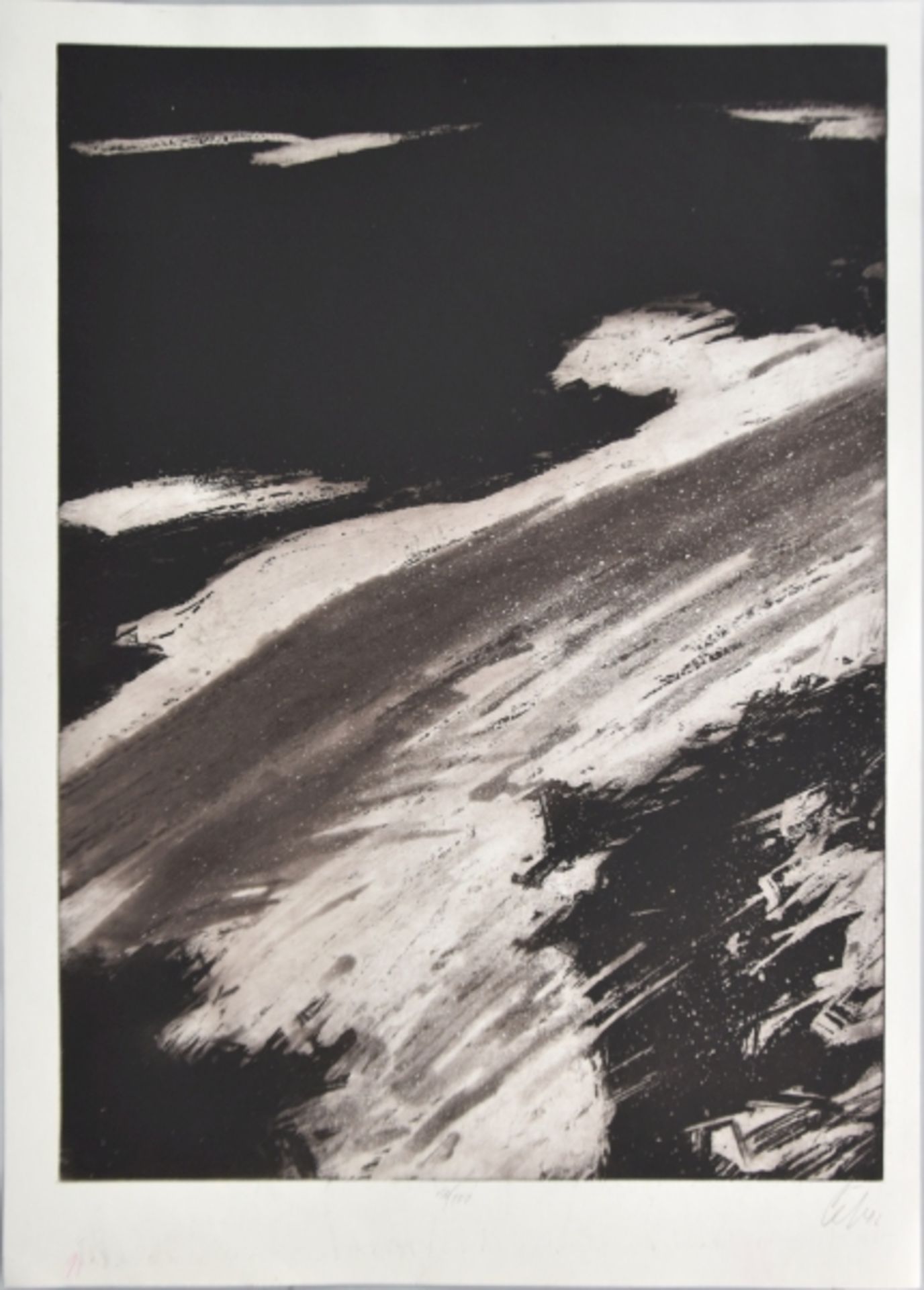 UNBEKANNT (20. Jahrhundert) "Abstrakte Komposition", Lithographie - Bild 2 aus 3