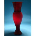 Vase "Regina", Entwurf Rodolfo Dordoni, 1996, Venini/Murano, Italien, 2005. Rotes Muranoglas, im