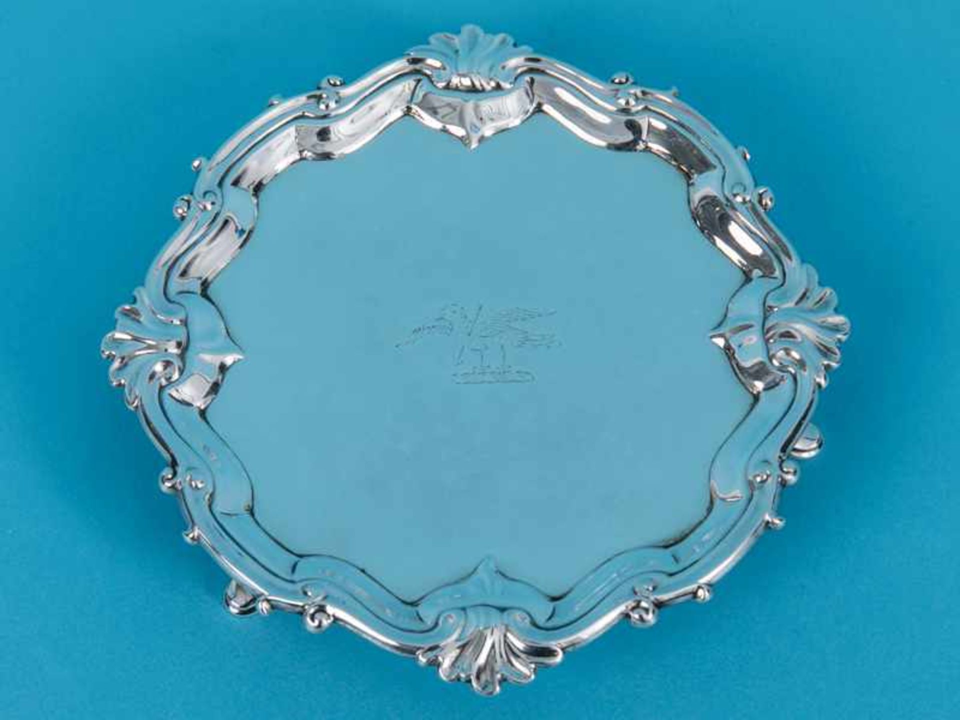 George II.-Salver (Untersetzer), James Morison, London 1756. 925/-Silber, ca. 187 g; passige