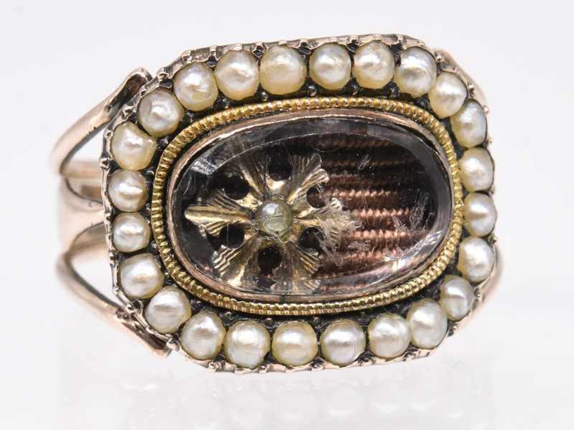 Antiker Ring mit Orientperlen, England, Mitte 19. Jh. - Bild 5 aus 5