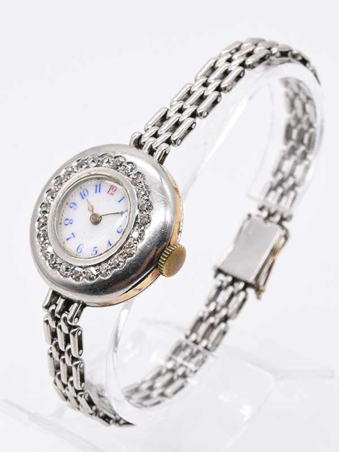Damenarmbanduhr mit 24 Altschliff-Diamanten, zus. ca. 0,75 ct, bezeichnet Laforge, Geneve, um - Image 2 of 5