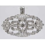 Anhänger/Brosche mit Altschliff-Diamanten, zusammen ca. 2 ct, Frankreich, Art Deco. <