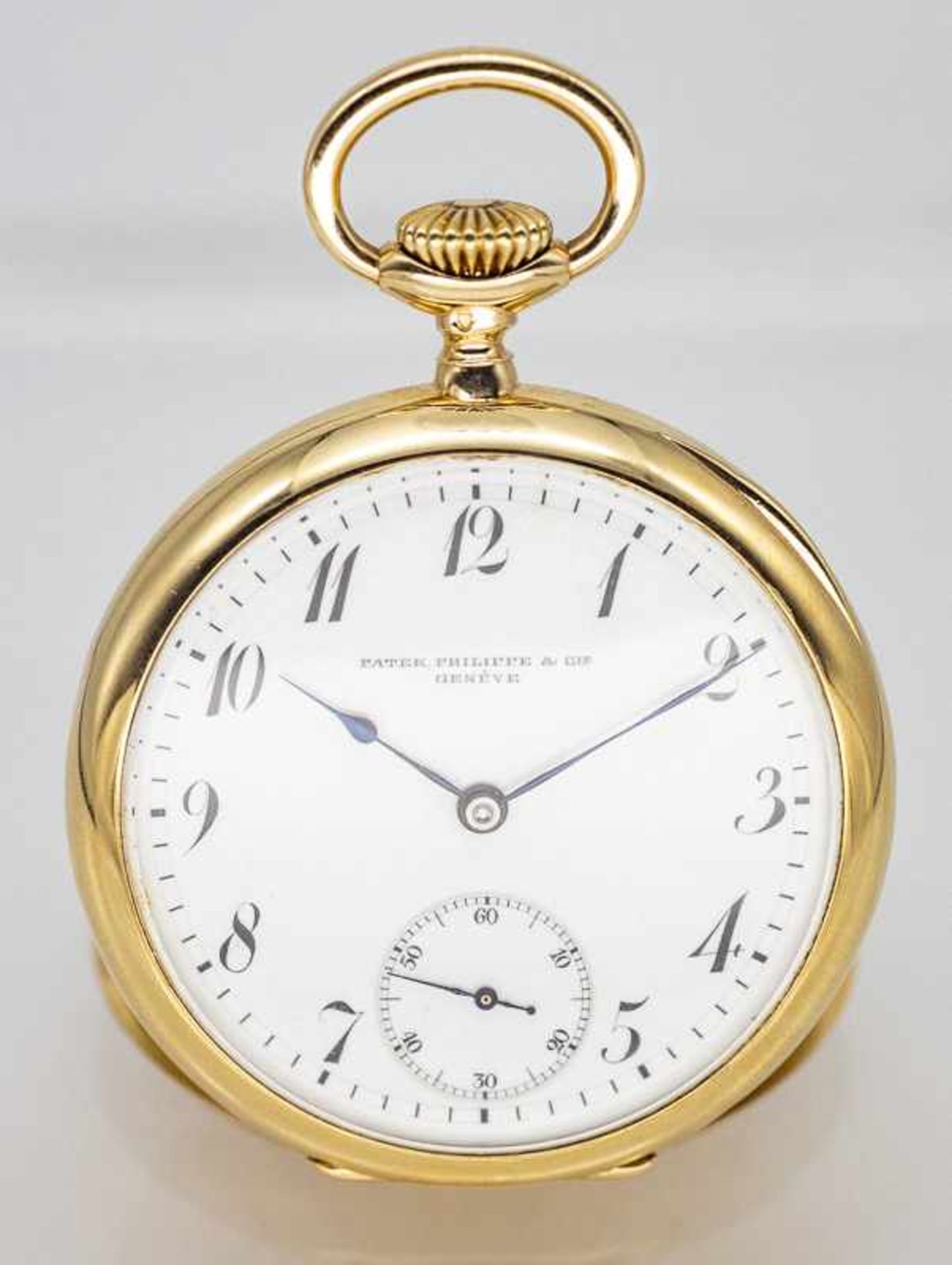 Hochfeine goldene, offeneTaschenuhr von Patek Philippe, 4 Rue de la Paix, Paris, um 1900.