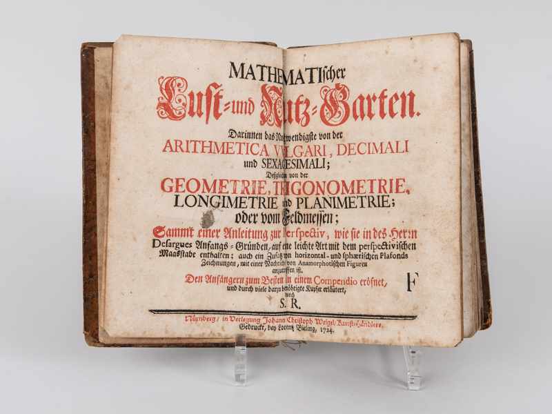 Buch "Mathematischer Lust= und Nutz=Garten.", Nürnberg, 1724.