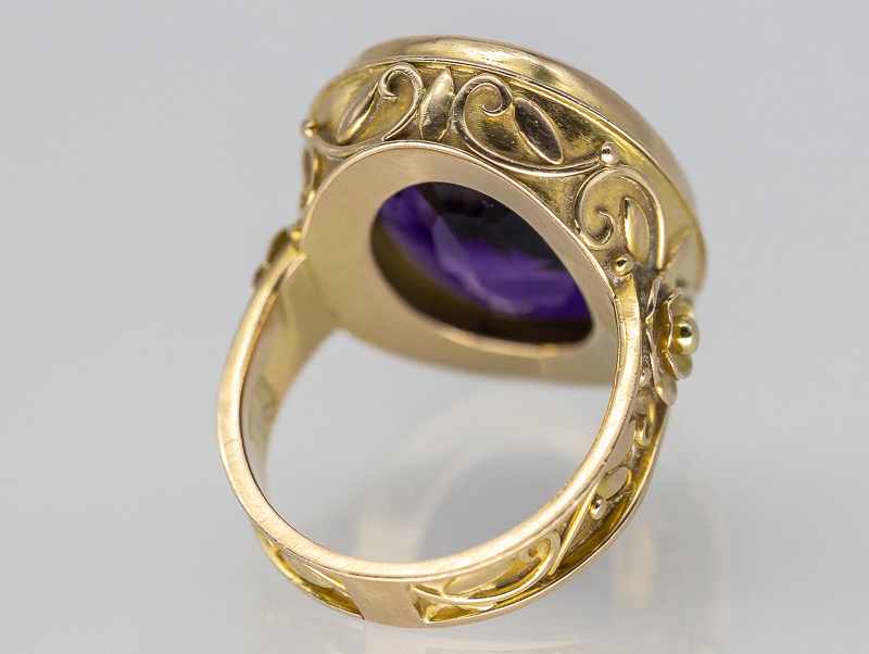 Ring mit Amethyst, Goldschmiedearbeit, gestempelt AS, um 1970. - Image 8 of 8