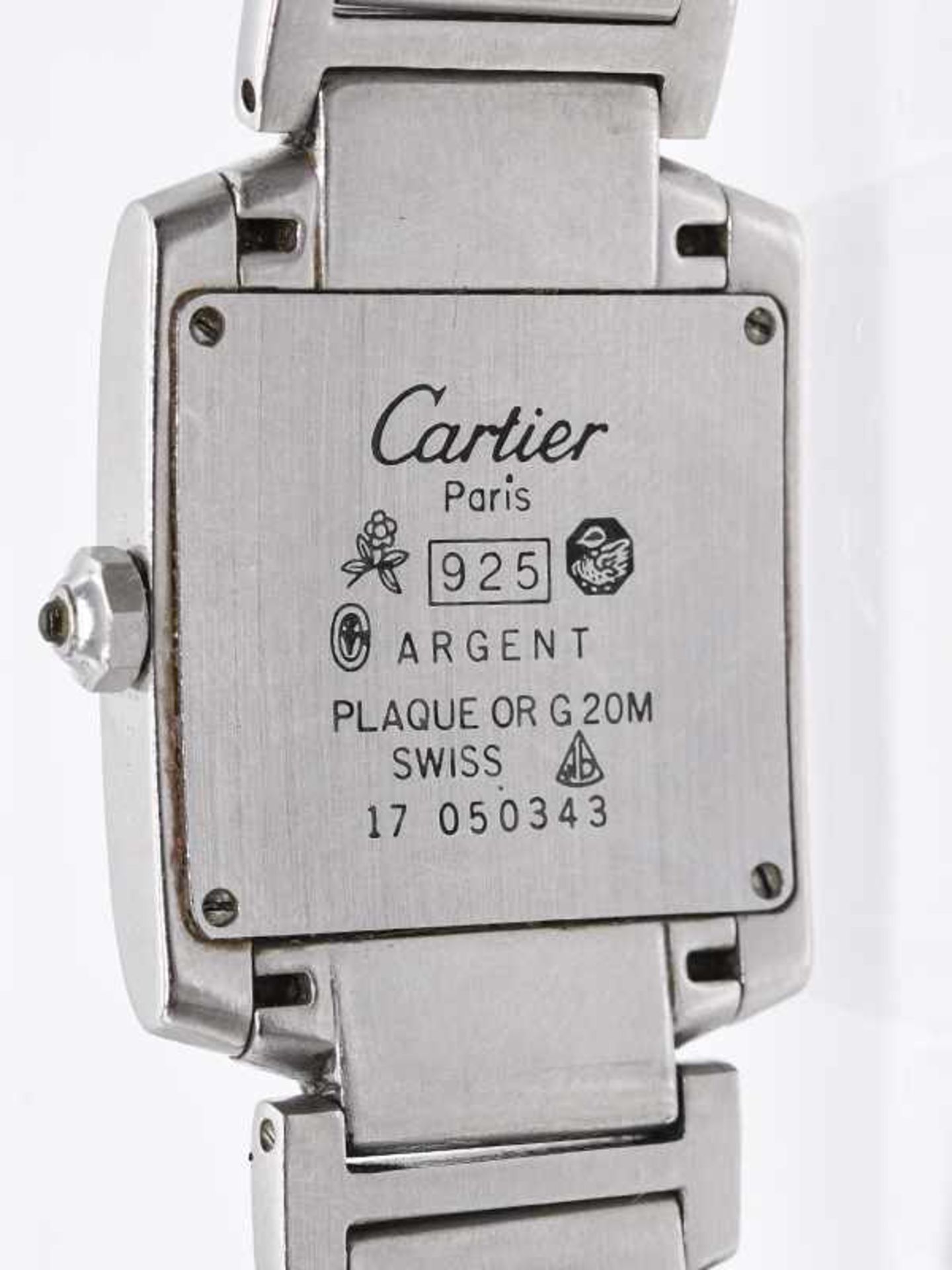 Damenarmbanduhr, Modell Tank-Francaise Cartier, Paris, 20. Jh. - Bild 4 aus 6