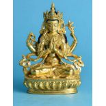 Kleine Plastik "Bodhisattva Avalokiteshvara", Nepal oder Tibet, 20. Jh.