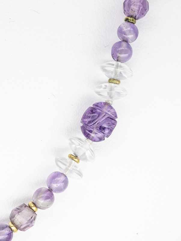 Collier mit Amethyst und Bergkristall, aus der Goldschmiedewerkstatt Ulla Popp (1928-2020),