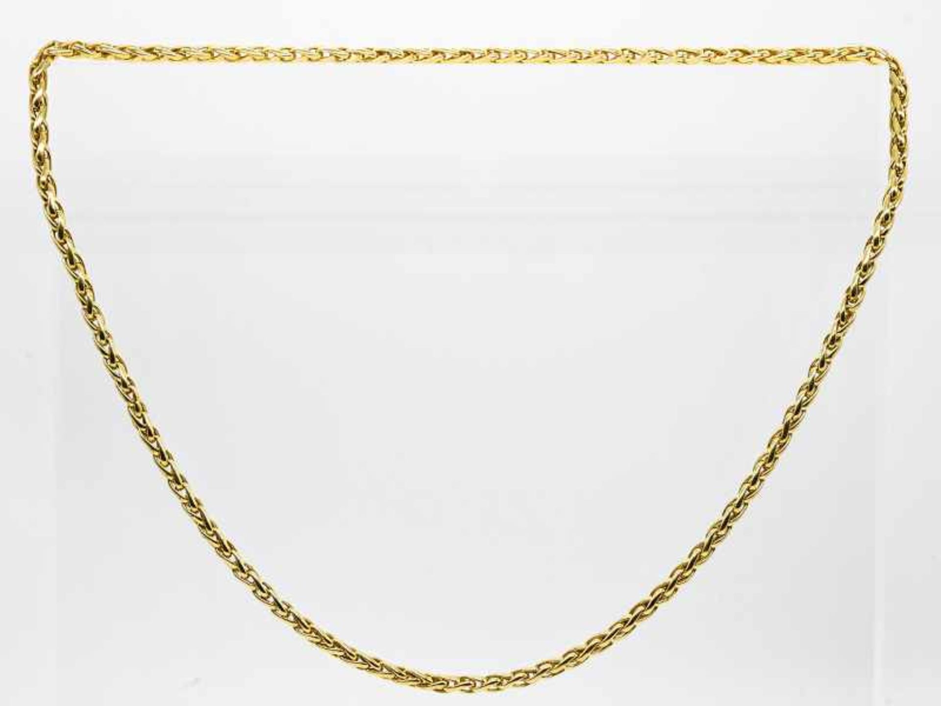 Massives, goldenes Collier, 90-er Jahre. Massives, goldenes Collier, 90-er Jahre. 750/- Gelbgold. - Bild 2 aus 2