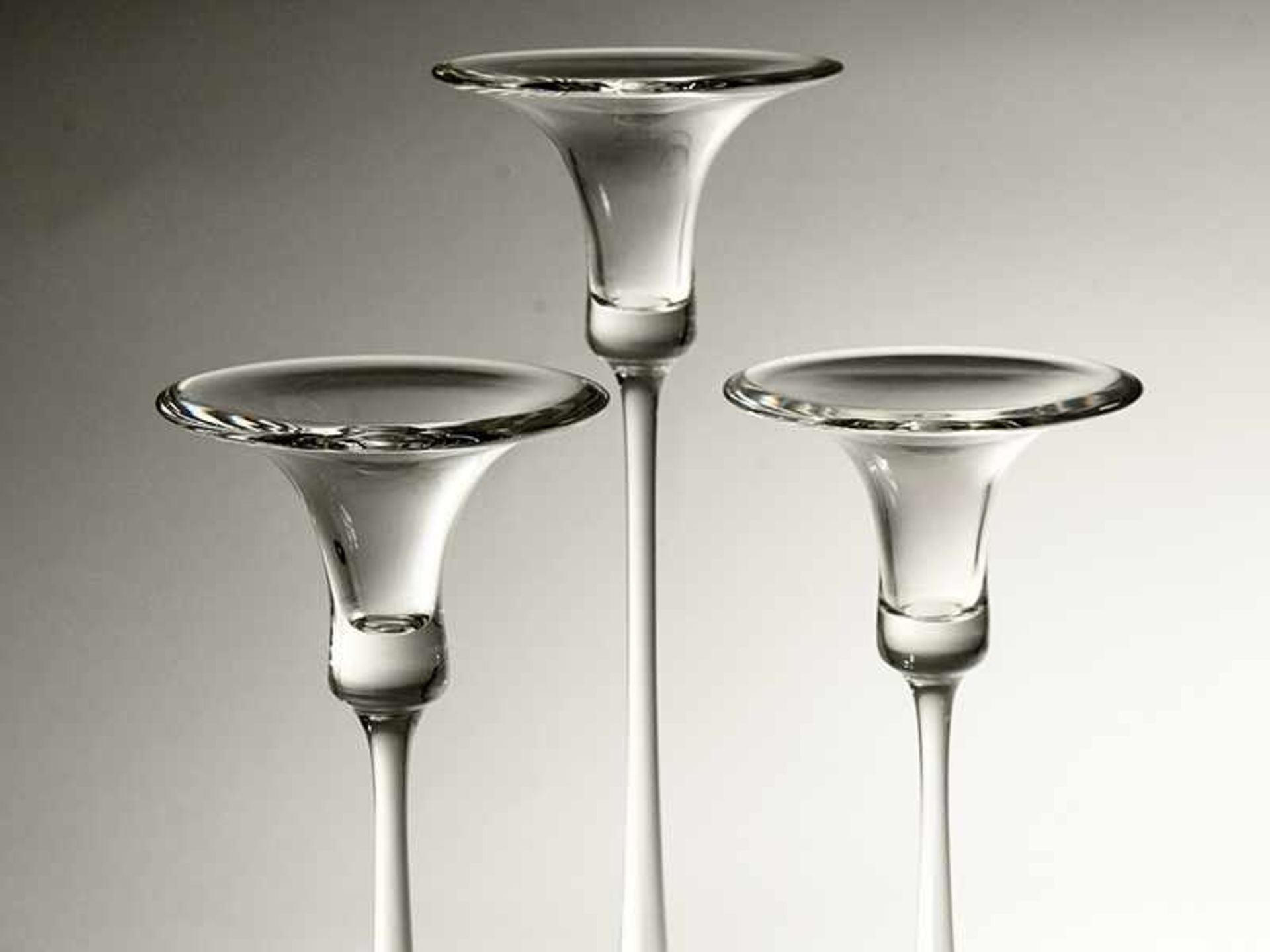 3 Kerzenleuchter "Schleierglas", Entwurf Michael Boehm (*1944), Rosenthal, 80er Jahre. 3 - Bild 3 aus 5