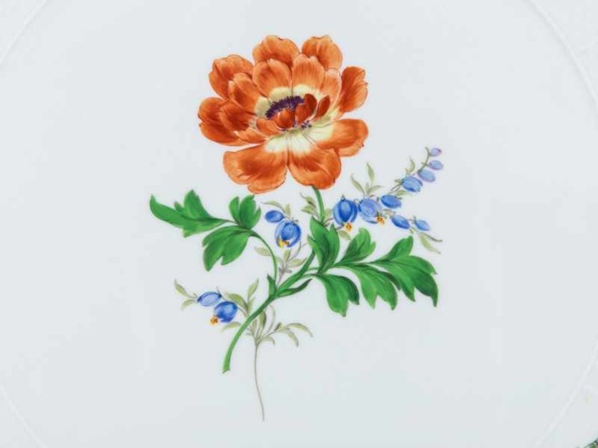 Große Tortenplatte "Deutsche Blume", Meissen, 2. Hälfte 20. Jh. Große Tortenplatte "Deutsche - Bild 4 aus 4