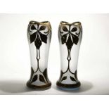 Paar Jugendstil-Vasen, wohl Böhmen, um 1900. Paar Jugendstil-Vasen, wohl Böhmen, um 1900.