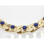 Massives Armband mit 15 Lapislazuli-Cabochons, 80-er Jahre. Massives Armband mit 15 Lapislazuli-