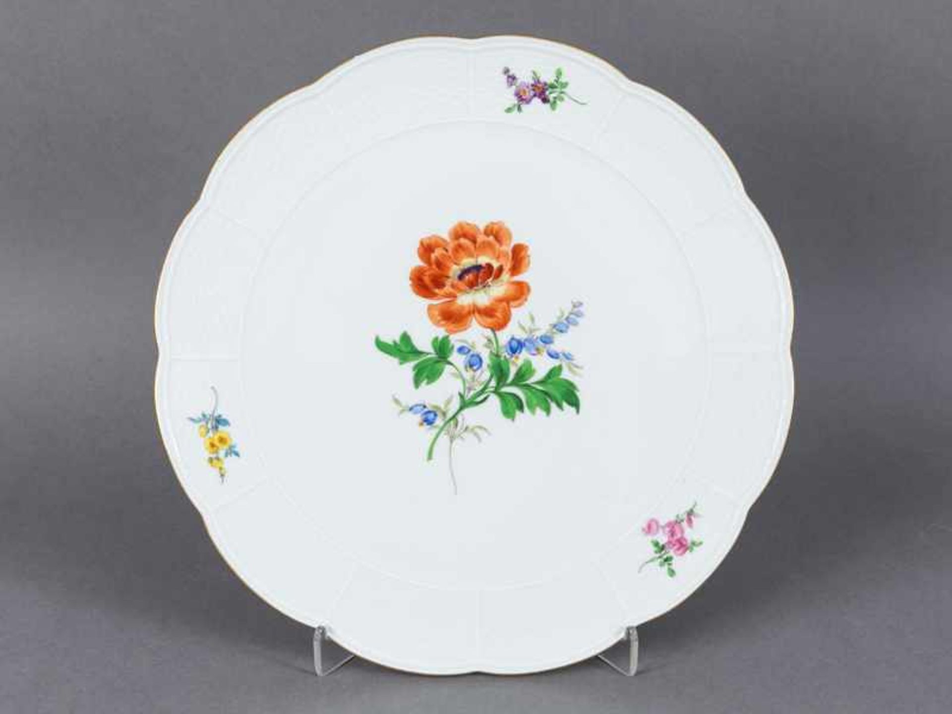 Große Tortenplatte "Deutsche Blume", Meissen, 2. Hälfte 20. Jh. Große Tortenplatte "Deutsche