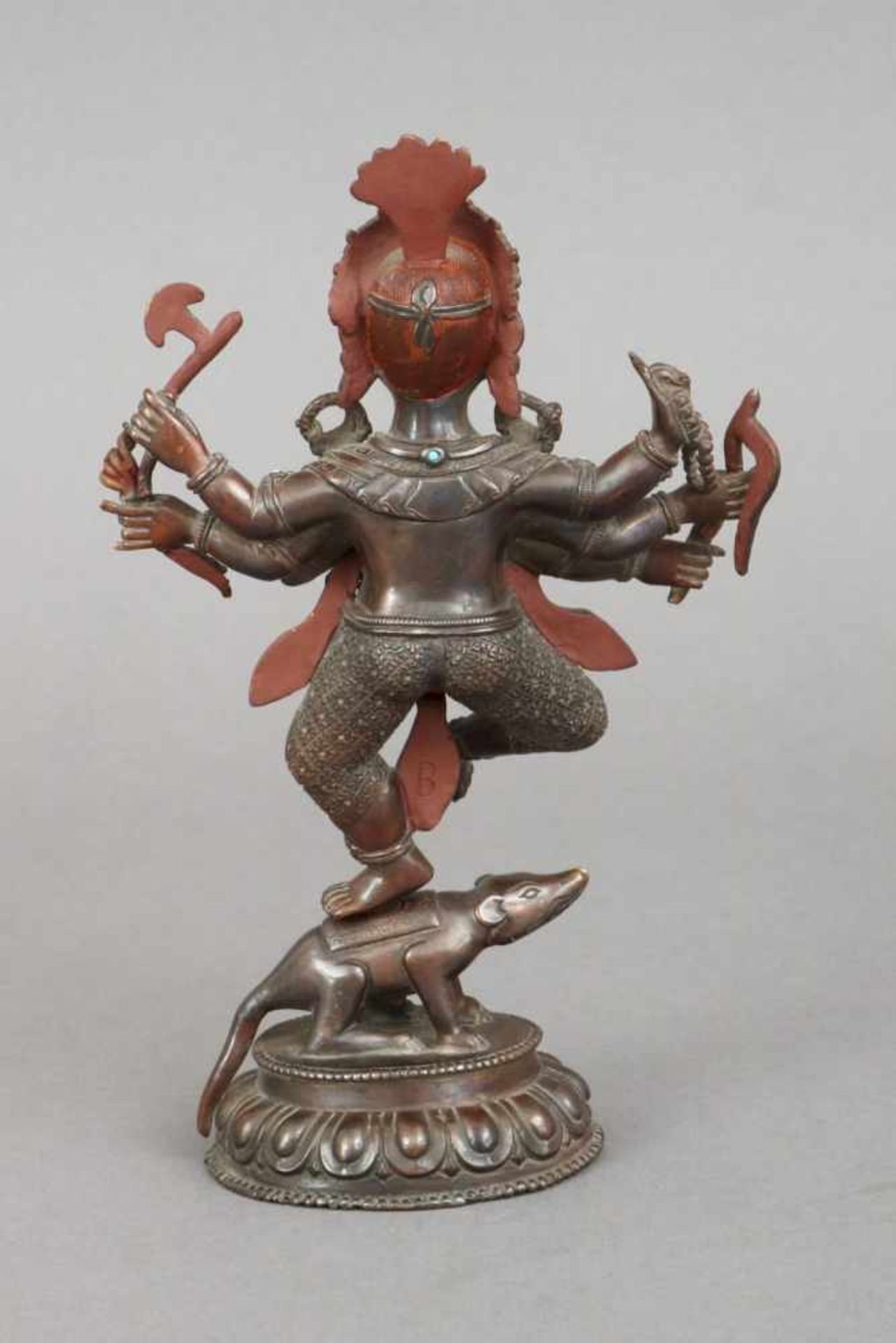 Figürliche Bronze, ¨Ganesha auf Ratte tanzend¨<br - Bild 2 aus 3