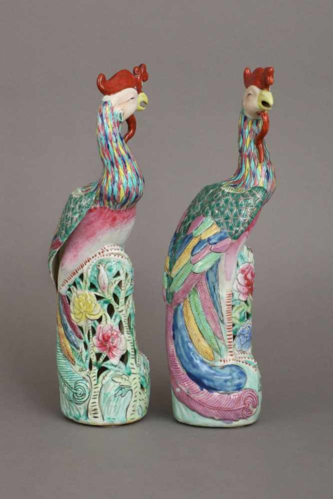 Paar chinesische Porzellanfiguren ¨Vögel¨<br - Bild 2 aus 3