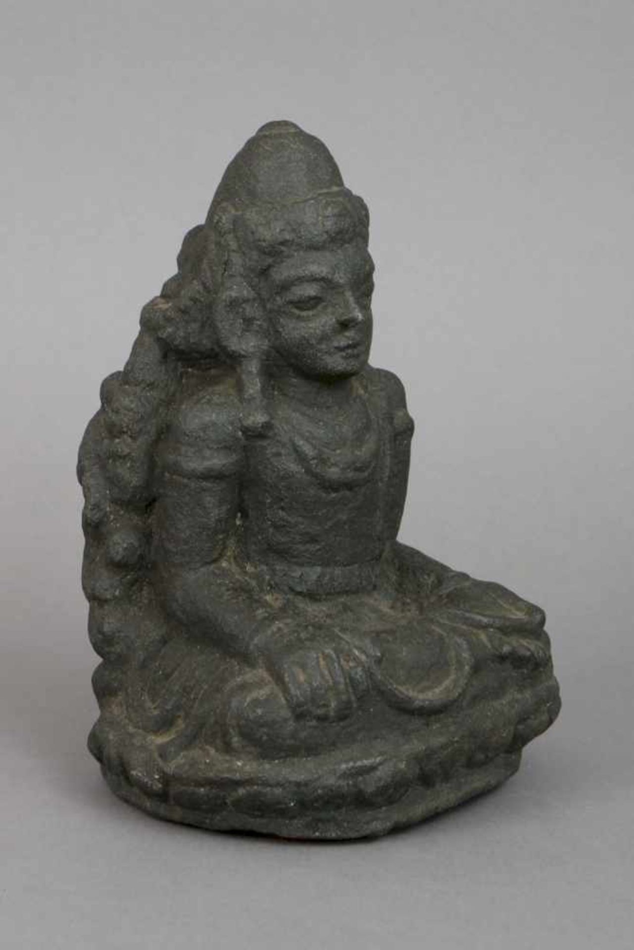 Südost-Asiatische Steinfigur eines Bodhisattva< - Bild 2 aus 4
