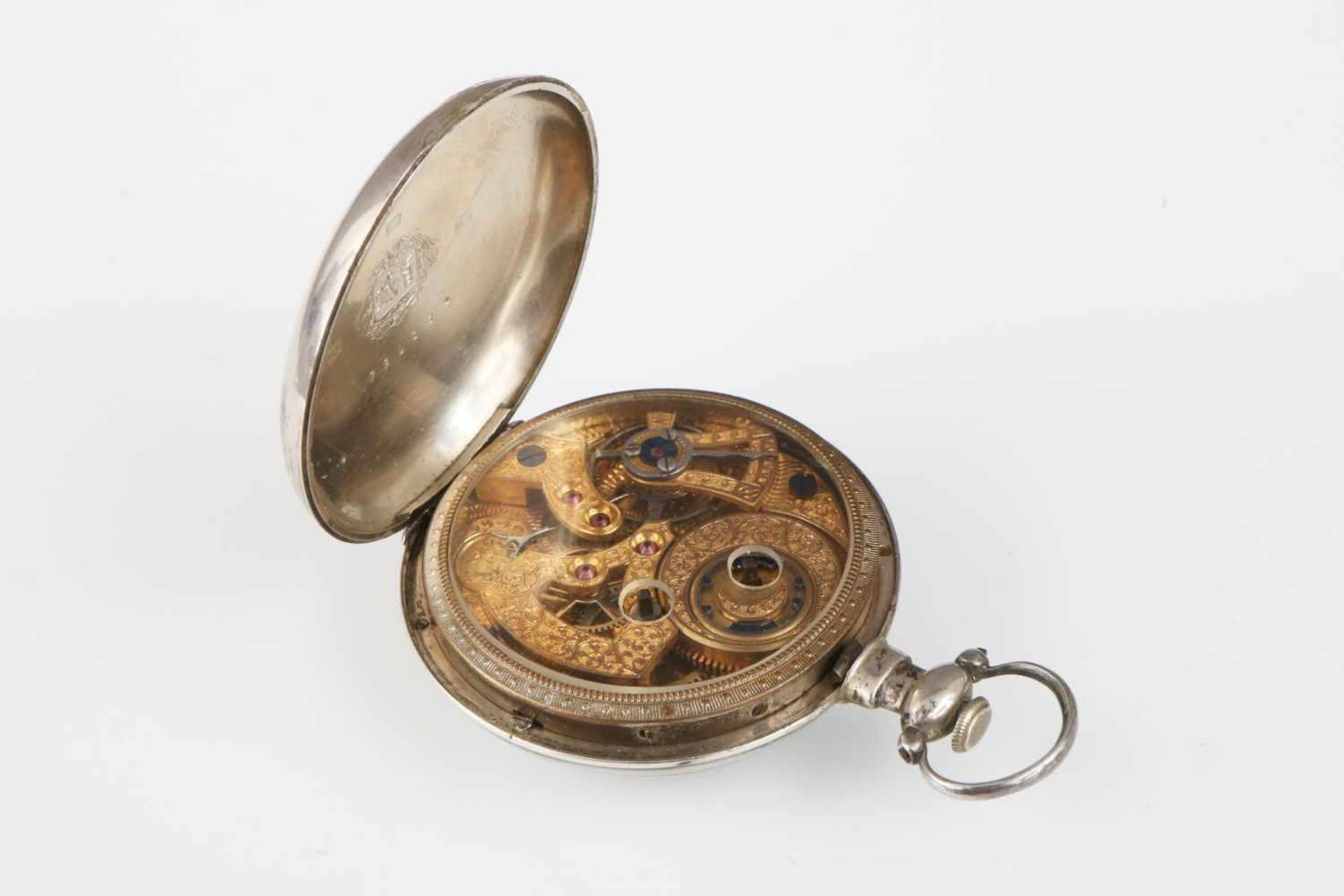 Schweizer VAUCHER Taschenuhr für den chinesischen Markt19. Jahrhundert, Schlüsselaufzug, vergoldetes - Bild 2 aus 2
