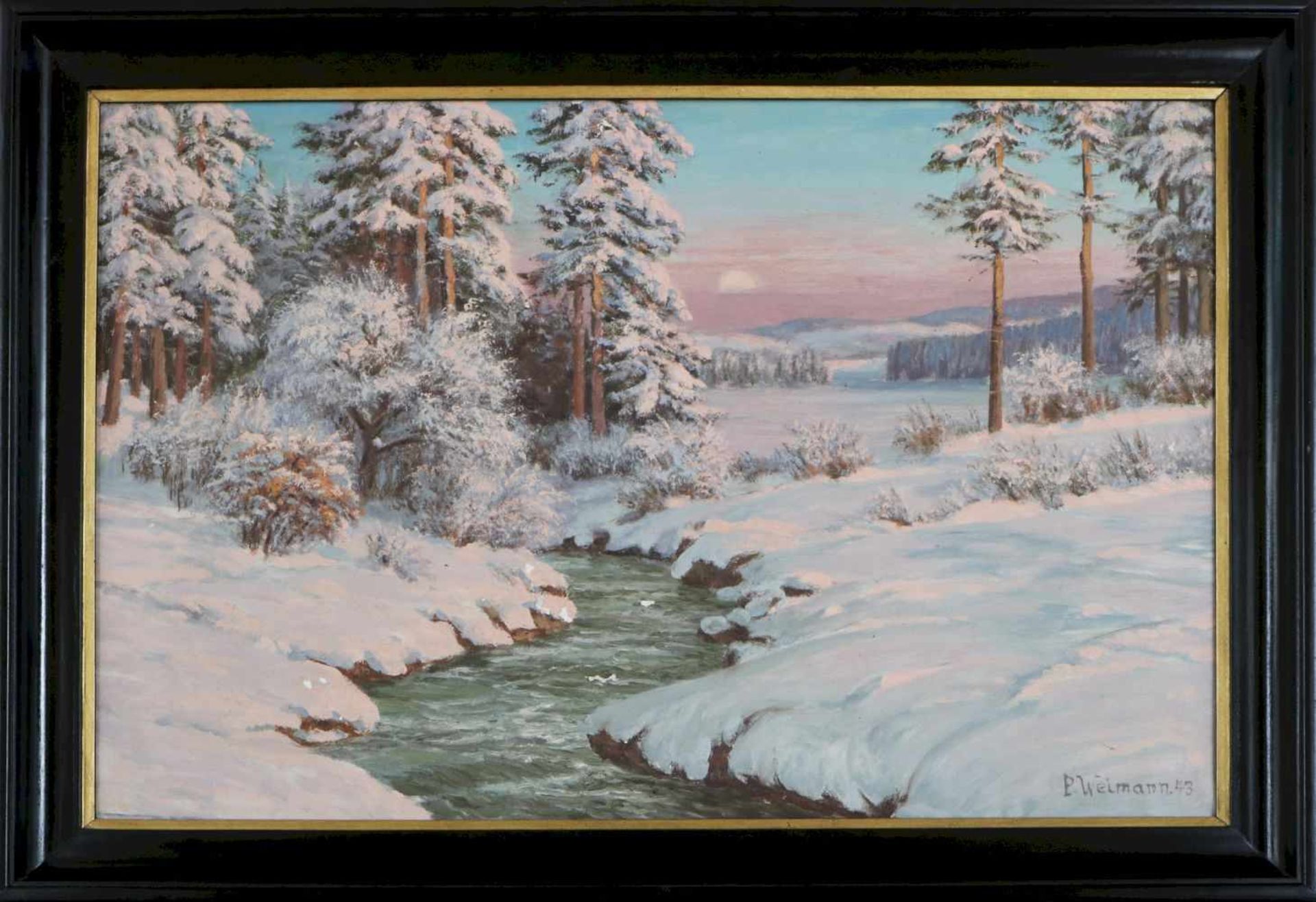 PAUL WEIMANN (1867 Breslau - um 1945 Hirschberg/Schlesien)Öl auf Leinwand, ¨Schneebedeckte