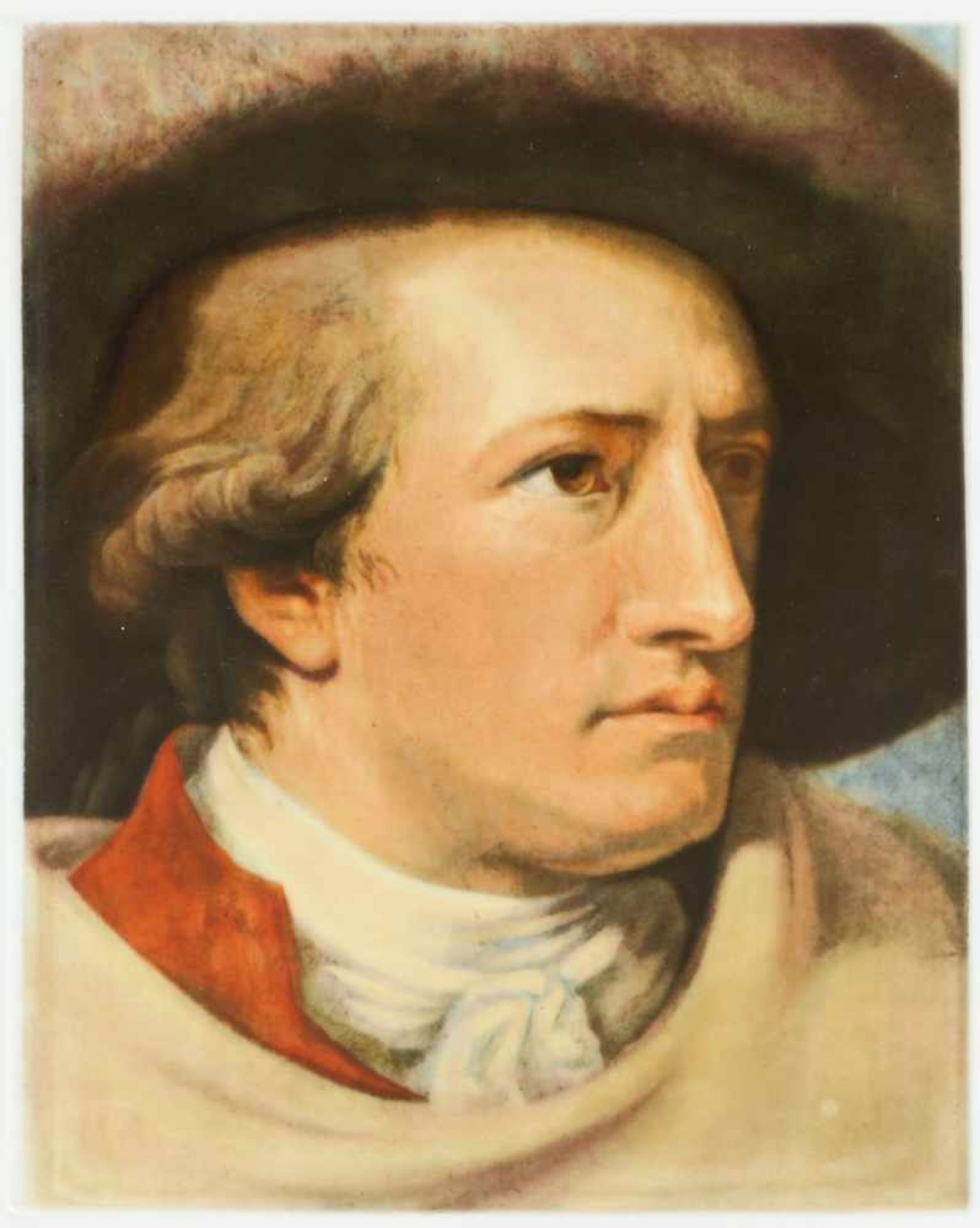 ROSENTHAL PorzellangemäldePorträt Goethes (Bildausschnitt nach Wilhelm Tischbeins ¨Goethe in der