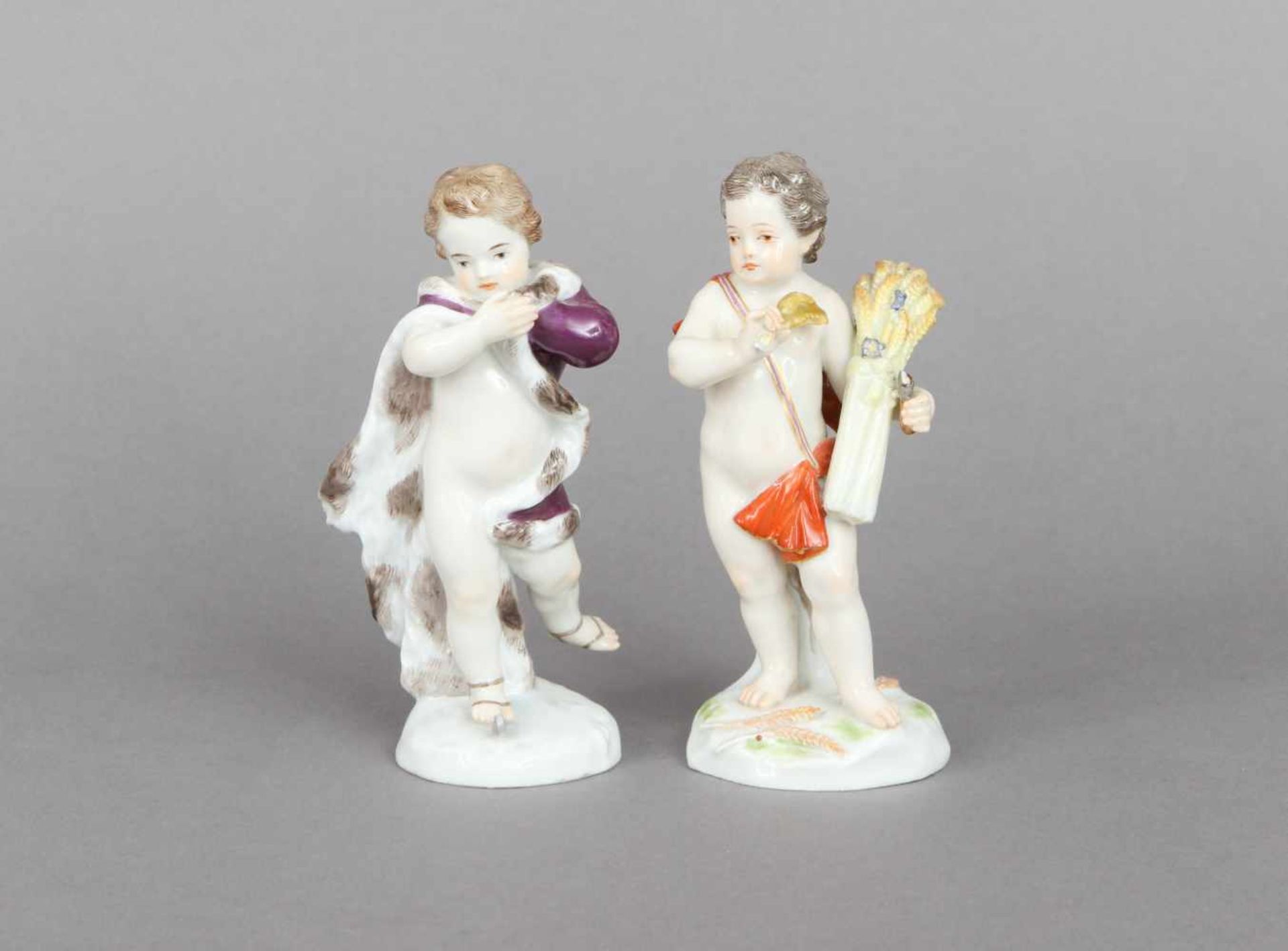 Paar MEISSEN Porzellanfiguren ¨Allegorie Herbst und Winter¨Entwurf Johann Joachim Kaendler, far