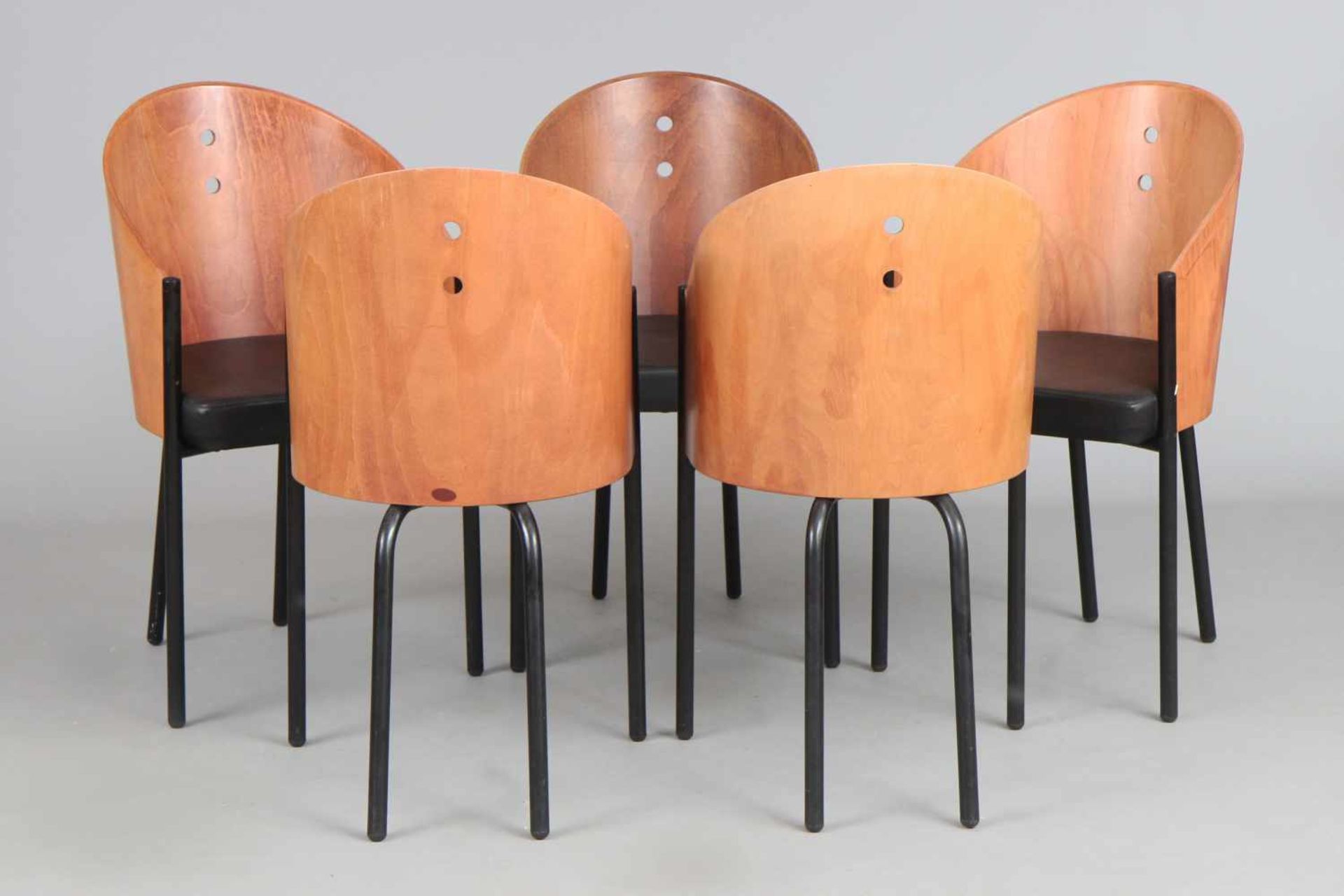 5 Armlehnstühle im Stile ¨Driade¨ von Philippe Starckunbekannter Hersteller, um 1990, gerundete - Bild 2 aus 2
