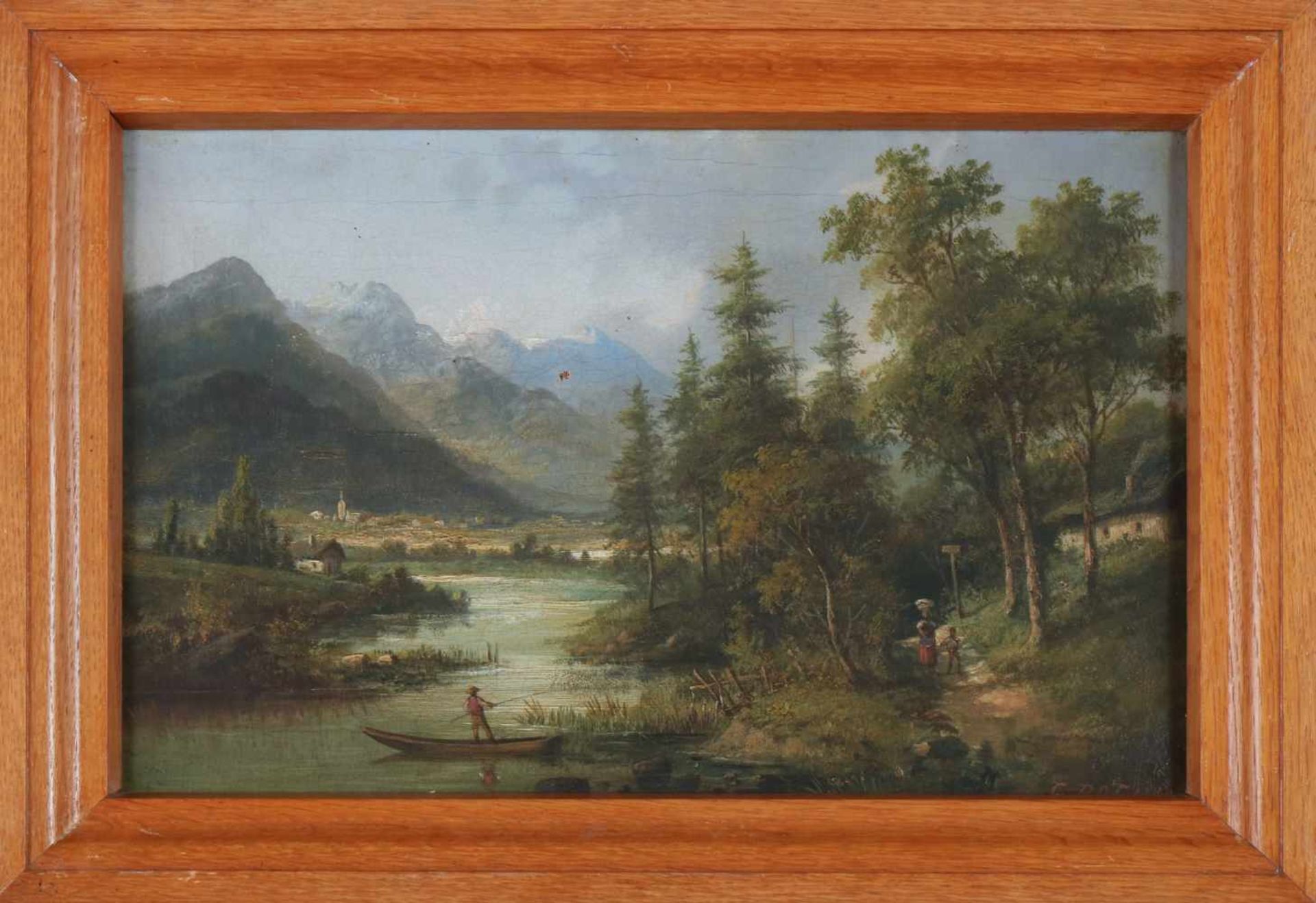 EDUARD BOEHM (1830 Wien - 1890 ebenda)Öl auf Leinwand, ¨Gebirgstal mit Flusslauf in Waldlandsch