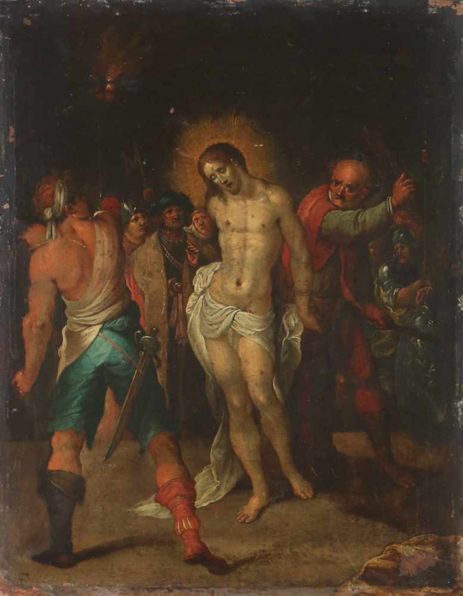 AMBROSIUS FRANCKEN II. (1581 Antwerpen – 1642 ebenda)Öl auf Kupferplatte, ¨Die Geißelung Christ