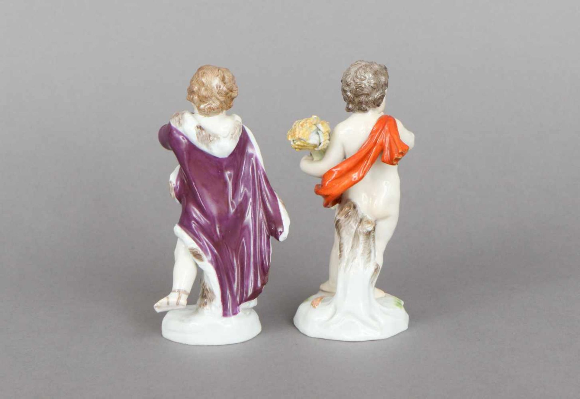 Paar MEISSEN Porzellanfiguren ¨Allegorie Herbst und Winter¨Entwurf Johann Joachim Kaendler, far - Image 2 of 3