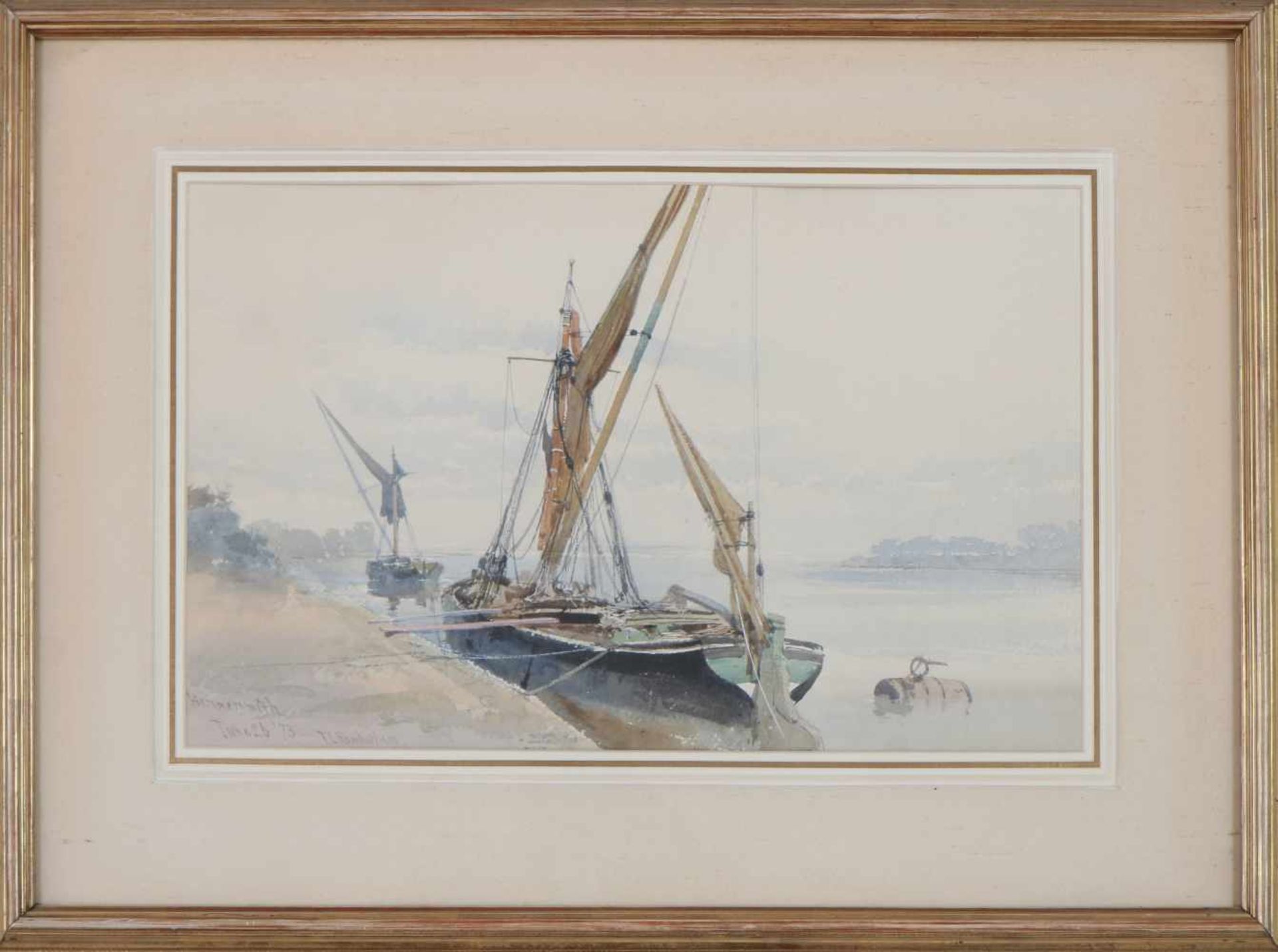 THOMAS CHARLES LEESON ROWBOTHAM (1823 Dublin - 1875 Kensington)Aquarellzeichnung, ¨Hammersmith