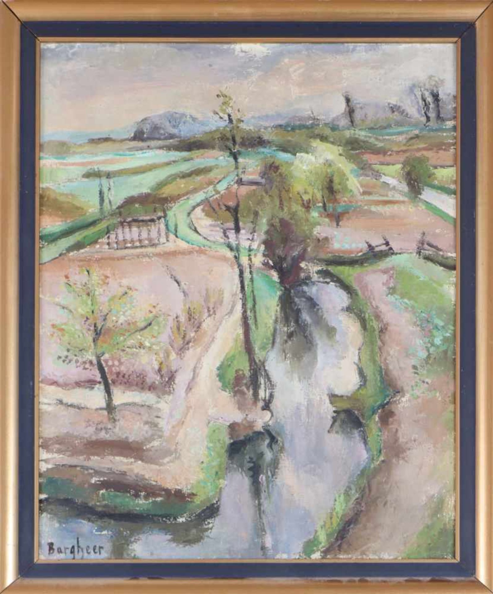 EDUARD BARGHEER (1901 Finkenwerder - 1979 Blankenese)Öl auf Leinwand, ¨Norddeutsche Landschaft (