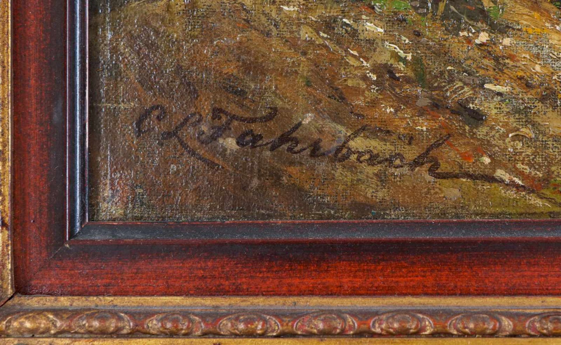CARL LUDWIG FAHRBACH (1835 Heidelberg - 1902 Düsseldorf)Öl auf Leinwand (auf Karton montiert), ¨ - Image 2 of 2