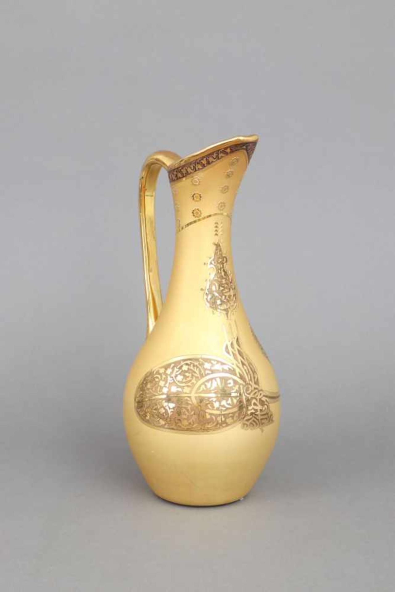 DECORIUM Glaskrug im orientalischen Stiltropfenförmiger Korpus mit Ohrengriff und Schnabel- - Bild 2 aus 3