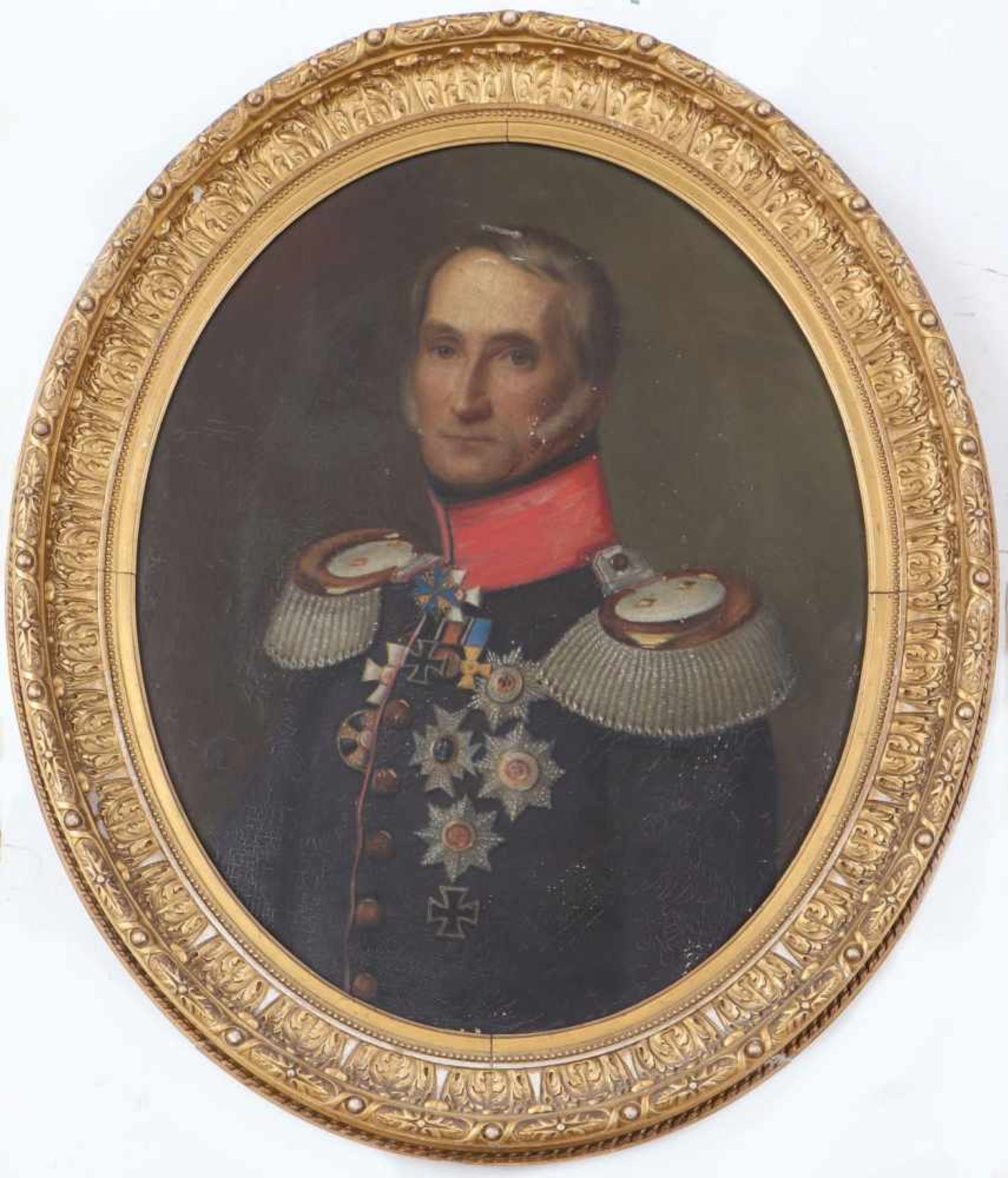 ANONYMER PORTRÄTIST des 19. JahrhundertsÖl auf Leinwand, ¨Porträt des Generals Ludwig von Borstell¨,