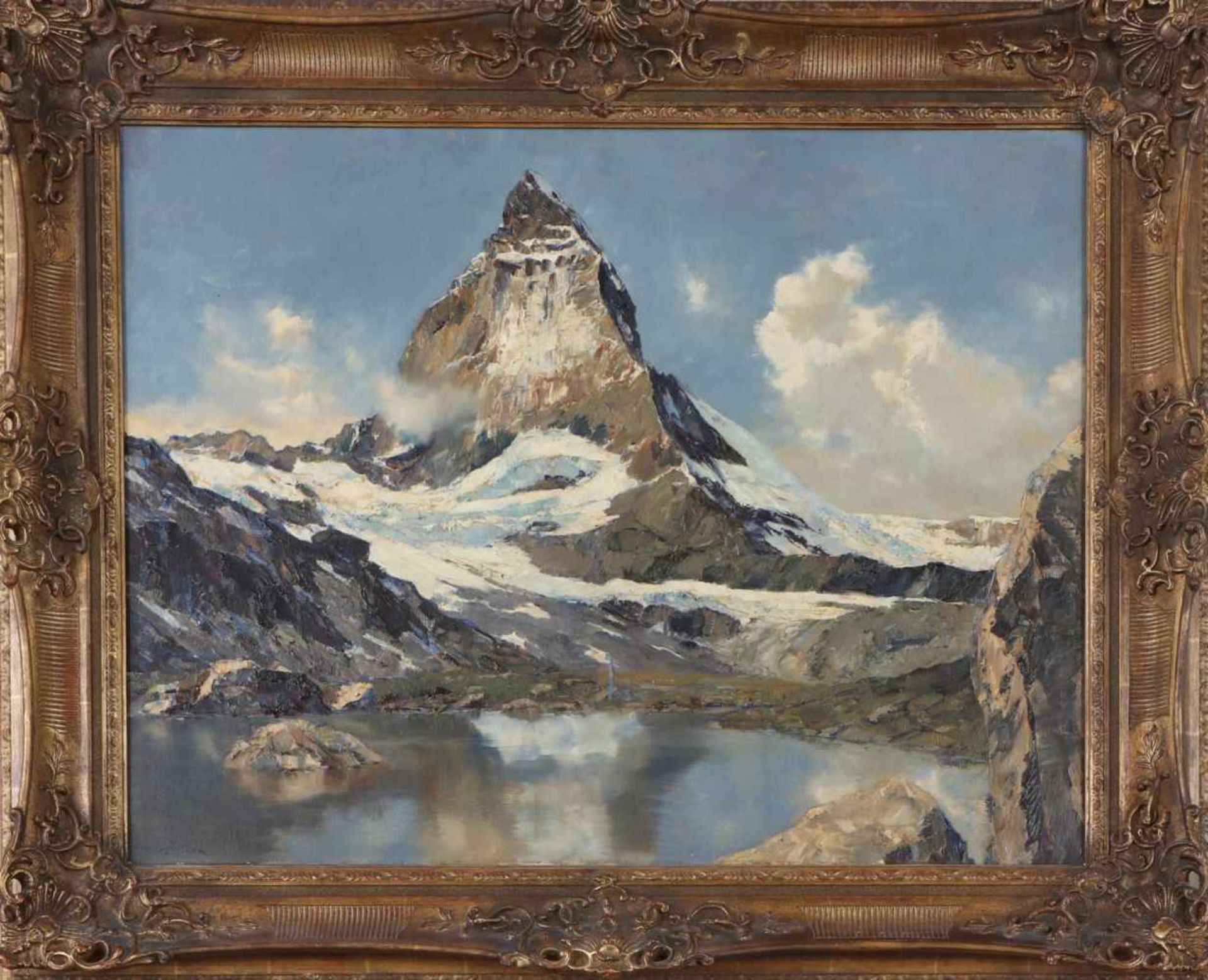 JOSEF BURGER (1887 München - 1966 ebenda)Öl auf Leinwand, ¨Matterhorn¨, unten links signiert ¨