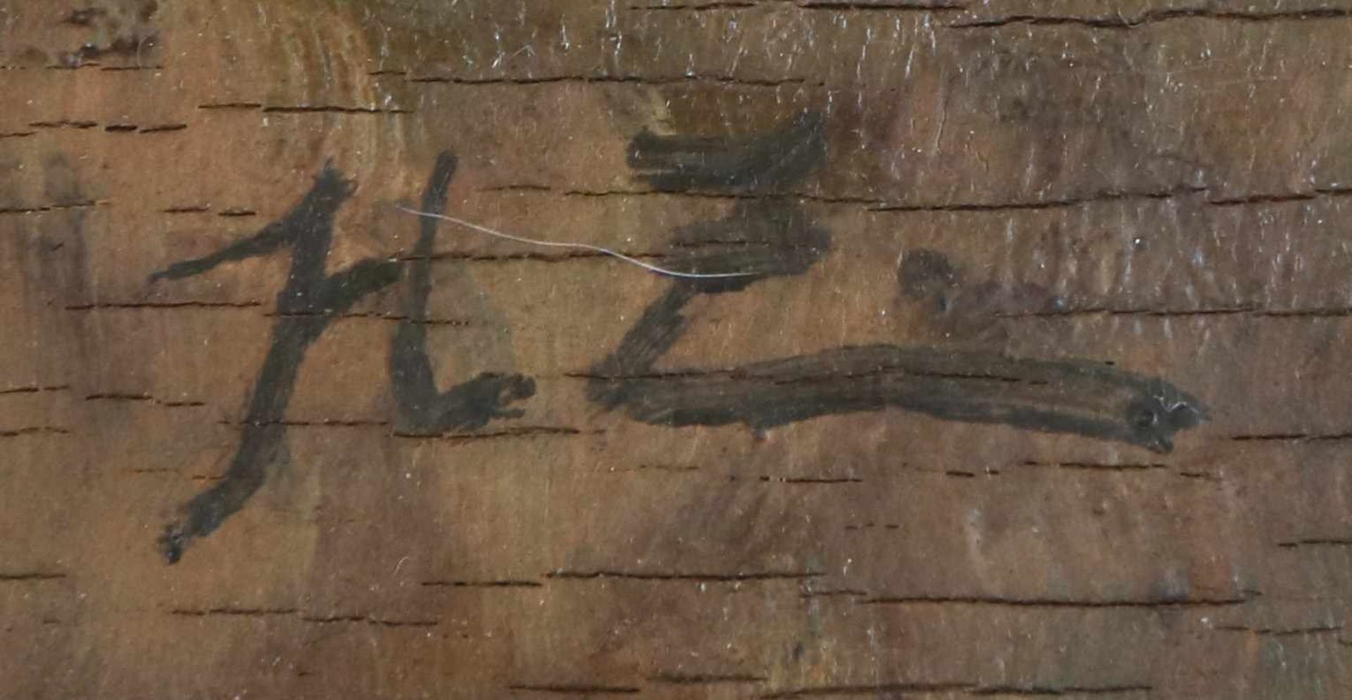 UNBEKANNTER KÜNSTLERÖl auf Holz, ¨Bauer mit 2 vor Pflug gespannten Kühen¨, unten rechts - Image 2 of 2
