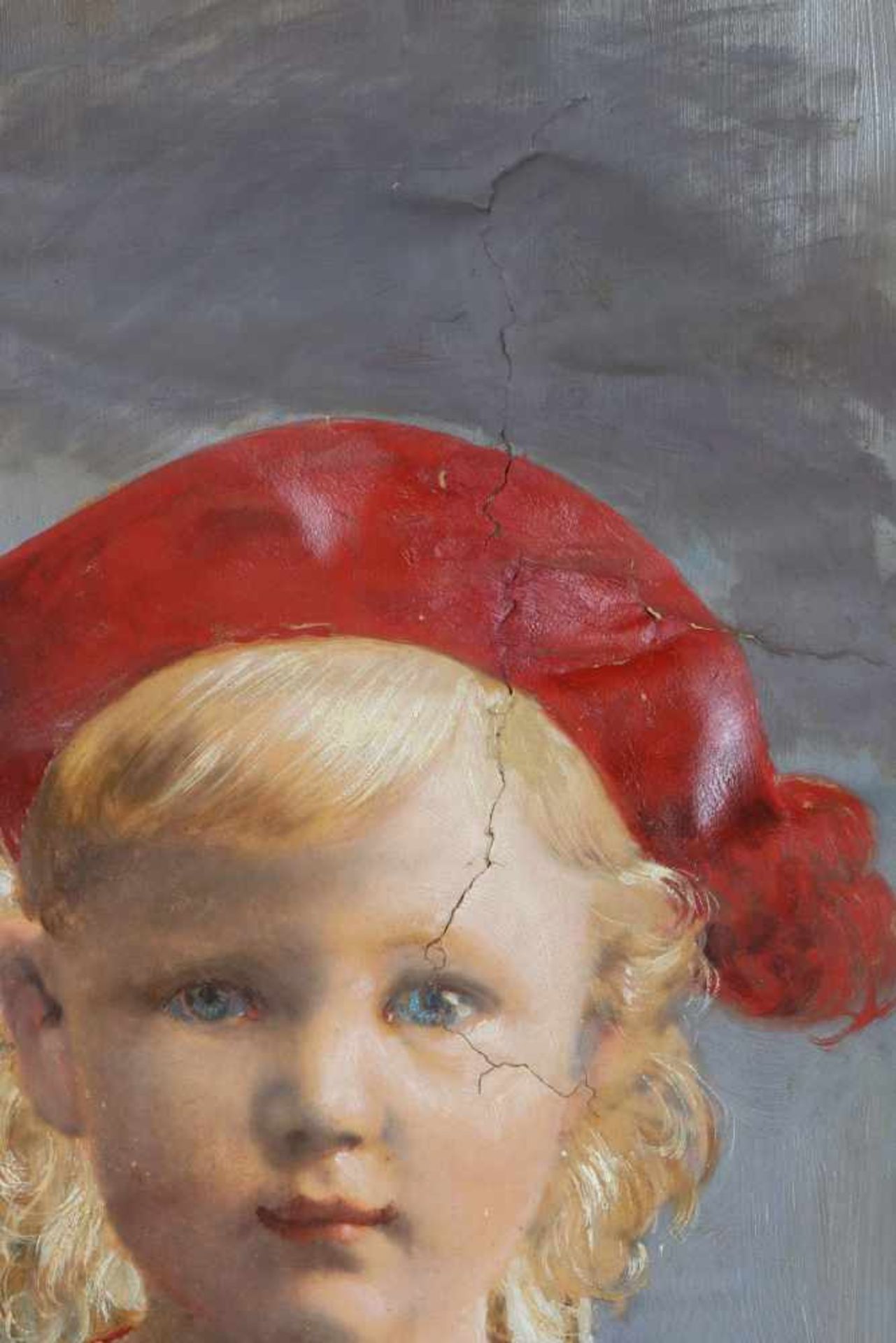 UNBEKANNTER KÜNSTLER des frühen 20. JahrhundertsÖl auf Leinwand, ¨Porträt eines Knaben in rotem - Image 5 of 5