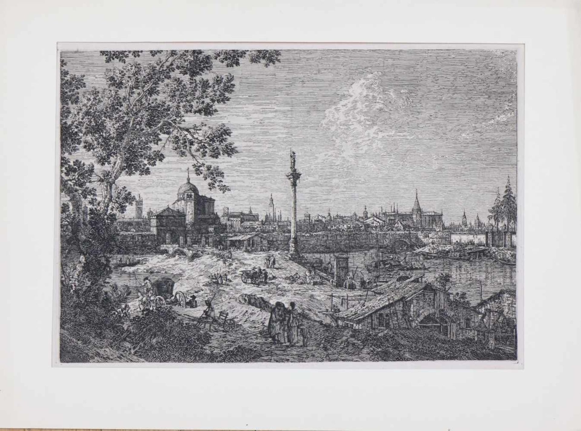 GIOVANNI ANTONIO CANAL, genannt CANALETTO (1697 Venedig - 1768 ebenda)Radierung (Faksimile), ¨