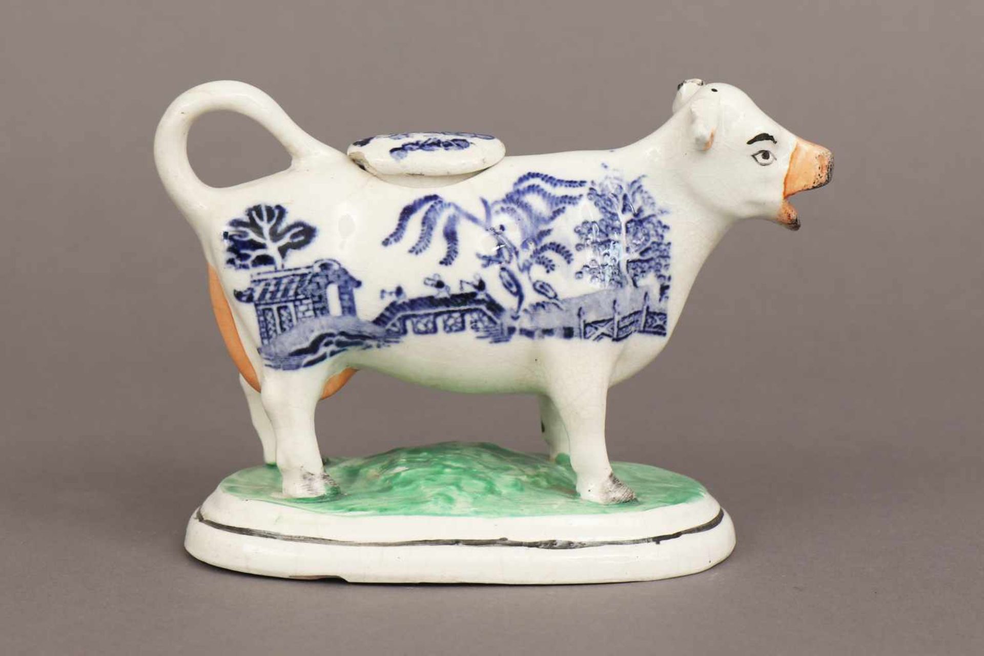 STAFFORDSHIRE Keramik ¨Cream Cow¨farbig staffiert, England, 19. Jhdt., Durchbruchdekor, ovaler - Bild 2 aus 4