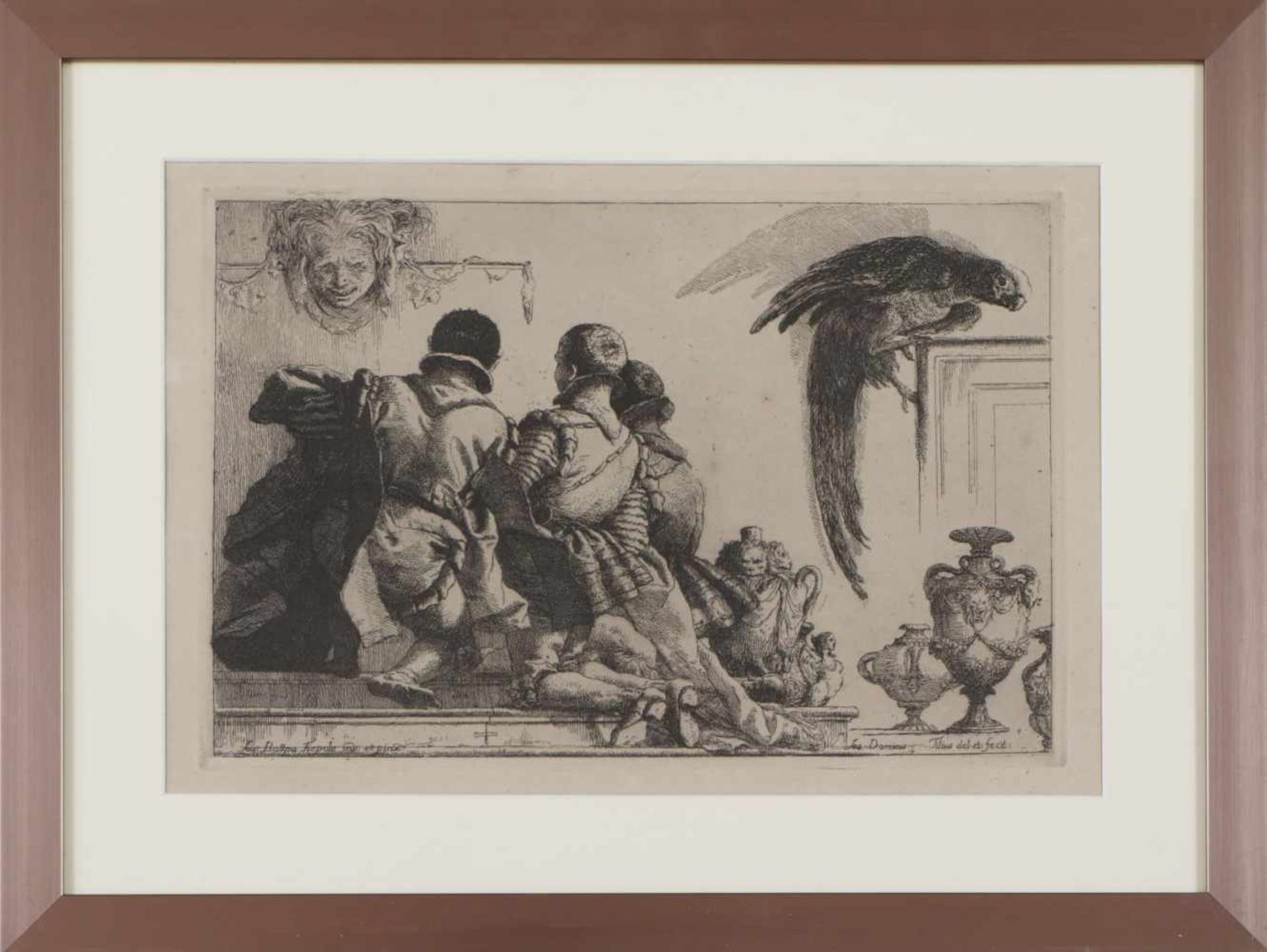 GIOVANNI DOMENICO TIEPOLO (1727 Venedig - 1804 ebenda)Radierung (Faksimile), ¨Rückenansicht dreier