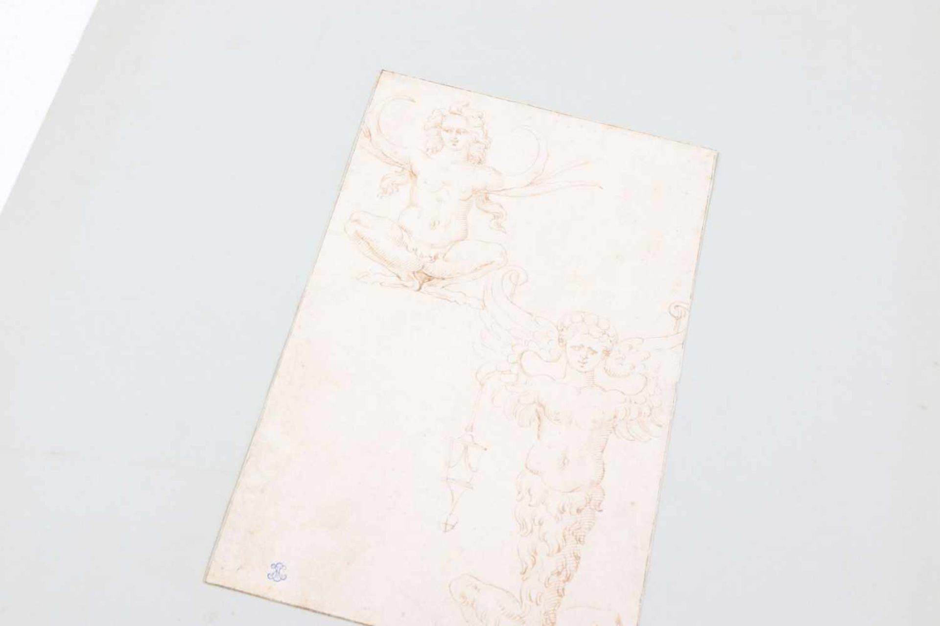 GIOVANNI NANNI DA UDINE (1487 Udine/Oberitalien - 1564 Rom) doppelseitige Federzeichnung, ¨Weibliche - Image 2 of 3