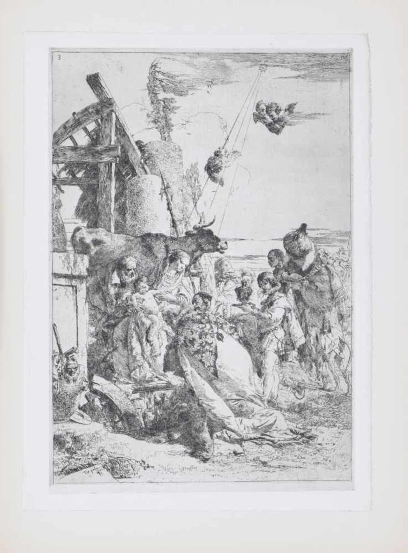 GIOVANNI BATTISTA TIEPOLO (1696 Venedig - 1770 Madrid)Radierung (Faksimile), ¨Die Anbetung der