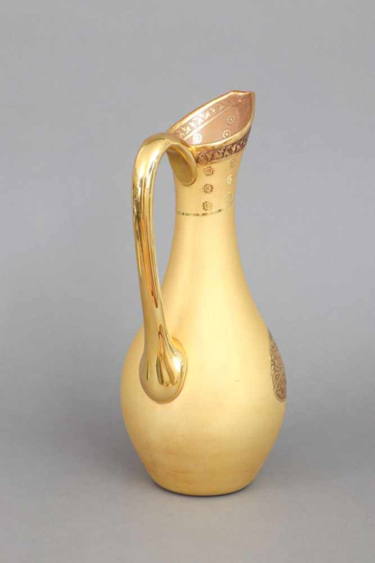 DECORIUM Glaskrug im orientalischen Stiltropfenförmiger Korpus mit Ohrengriff und Schnabel- - Bild 3 aus 3