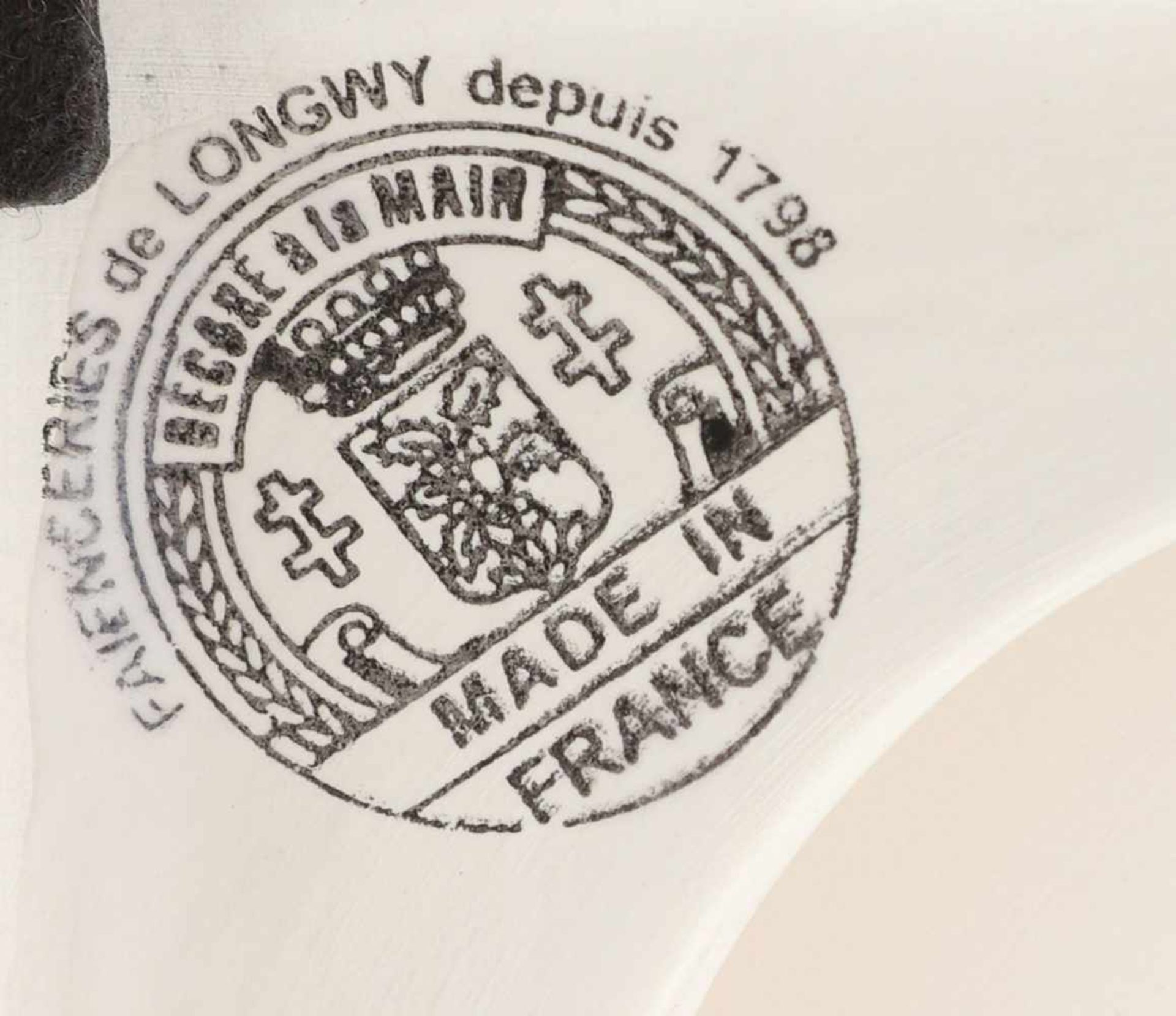 FAIENCERIES DE LONGWY Art Deco Keramik Vasengefäß zapfenförmiger Korpus mit geometrischem Kreis- - Image 4 of 5