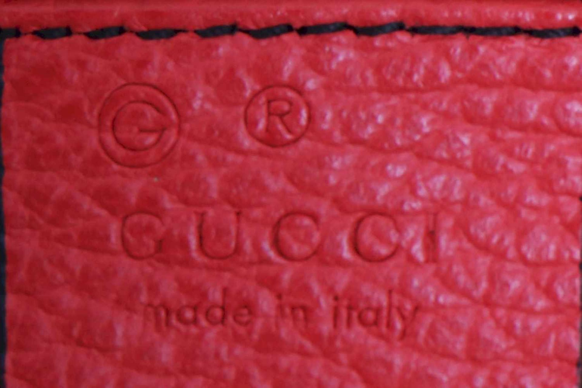 GUCCI Handtasche korallenrotes Leder, rechteckige Form mit 2 kurzen Tragehenkeln, 1 langer ( - Image 5 of 5