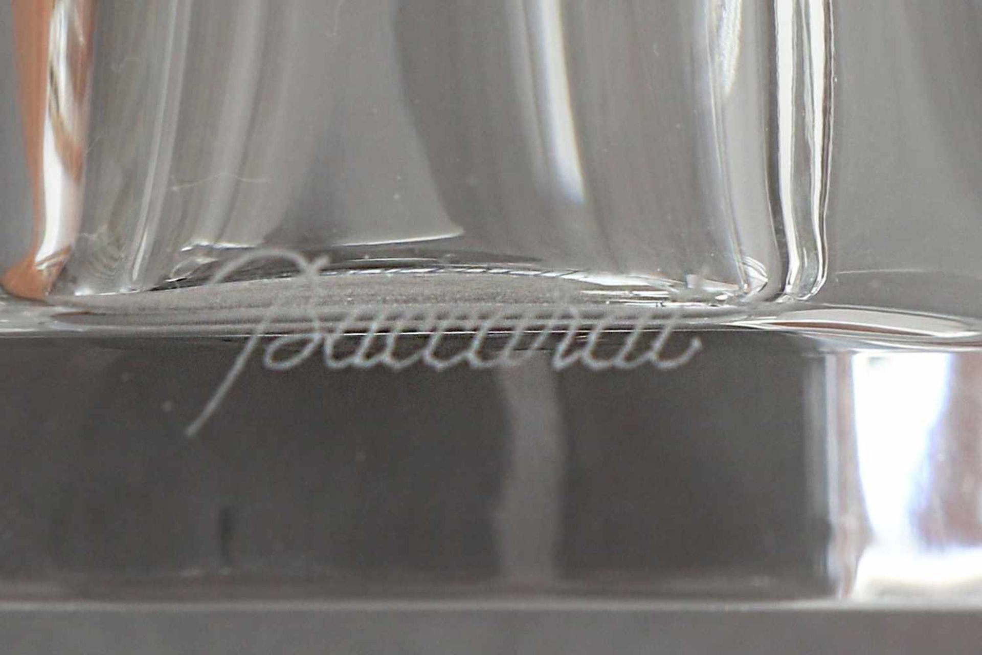 BACCARAT Kristallvase ¨ART DECO¨ ¨Fächerform¨, hoher, hektogonaler Korpus mit weit ausgestellter - Bild 3 aus 3